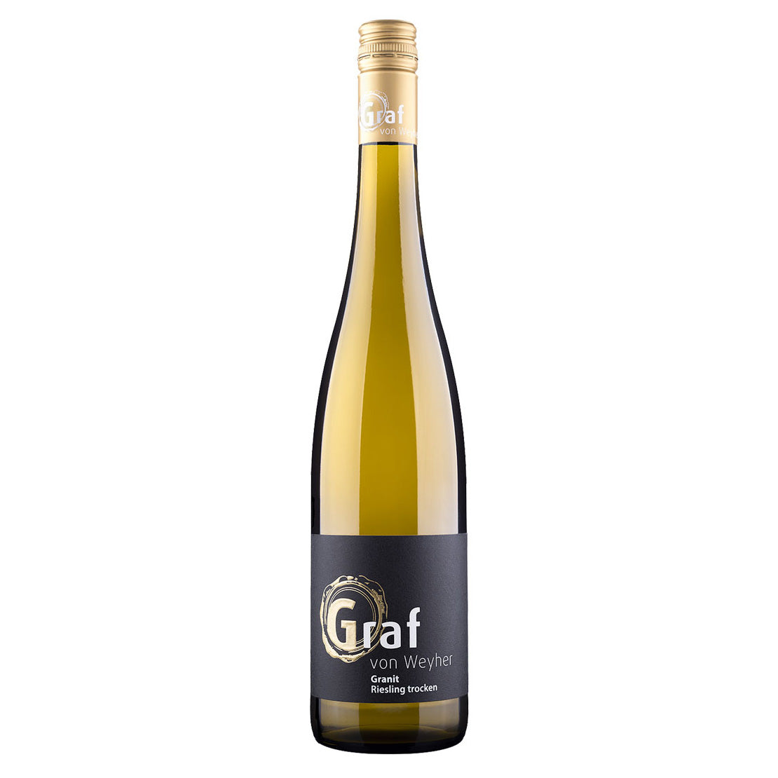 Foto Weinflasche Granit Riesling trocken Burrweiler Altenforst Weingut Graf von Weyher Pfalu