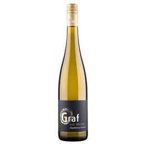 Foto: Weinflasche Chardonnay trocken im Eichenfass gereift Weingut Graf von Weyher Pfalz